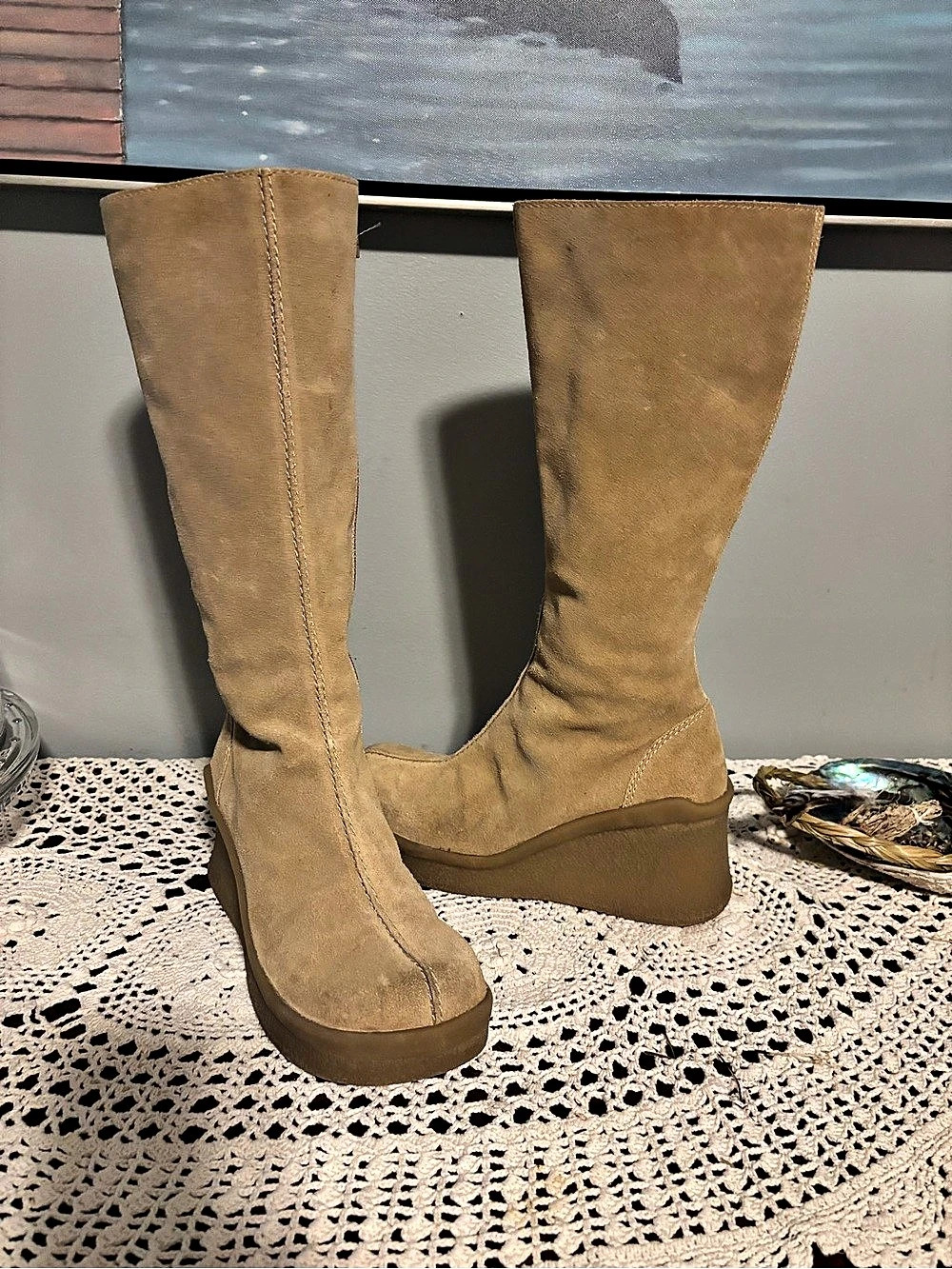 ALDO Brown Wedge Boots
